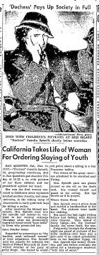 Novembra 1941)2 prezývaný vojvodkyňa, bola prvou ženou popravenou štátom. Day Of Execution Of Duchess The Murderer Of Robert Sherrard Newspapers Com