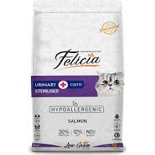 felicia sterilised somonlu kedi mamasi az tahilli 2 kg amazon pet center bira mayasi alerjiler beslenme