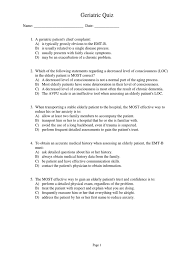 That isn't a decision you want to take lightly. Geriatric Emt Quiz Pdf Physical Examination Major Trauma