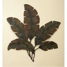 Decmode Rustic Style Large Brown Metal Palm Leaf Wall Decor With 5 Large Leaves 35 X 34 Walmart Com Leaf Wall Art Metal Wall Sculpture Metal Tree