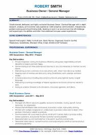 Business Owner Resume Samples Qwikresume