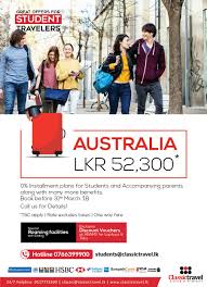 Studying Abroad Fly To Australia For Lkr 52 300 0 Installment Plans For Students And Accompanying Parent Student Travel Parenting Books Toddler How To Plan