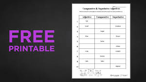 See below for the comparative adjective worksheets currently available, and check the bottom of the page for related resources. Free Printable Comparative And Superlative Adjectives We Are Teachers