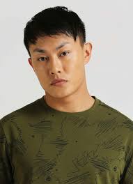 Olive Water Base Print Short Sleeve T-shirt