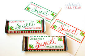 The wrapped candy bars also can be added to your stocking gifts or your christmas tablescape. Sweet Holiday Candy Bar Wrappers Celebrate All Year