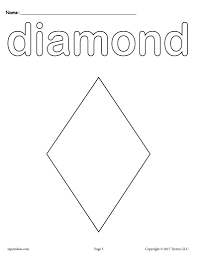 Free printable coloring pages and book for kids. 8 Diamond Worksheets Tracing Coloring Pages Cutting More Supplyme