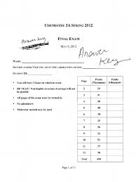 Many questions on the ap chemistry exam ask you to make predictions about chemical properties or reactions based on data like this. Chem 3a Final Exam Answer Key 2012