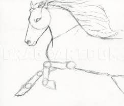 1) draw a rectangle that will define the conditional proportions and boundaries of the chosen drawing. How To Draw A Stallion Mustang Stallion Step By Step Drawing Guide By Finalprodigy Dragoart Com