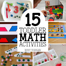 This collection of number games for toddlers helps strengthen simple counting skills and number recognition. 15 Toddler Math Activities Busy Toddler