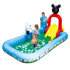 Selain untuk menarik pengunjung sebuah kolam renang tentu akan kurang menarik jika tidak di lengkapi wahana permainan anak seperti playground kolam renang tersebut. Kolam Renang Anak Mickey Kotak Slide Perosotan Shopee Indonesia