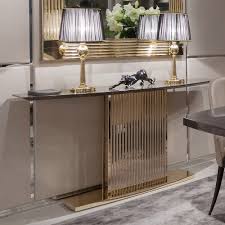 Gold Contemporary Italian Designer Marble Console Juliettes Interiors Modern Console Tables Designer Console Table Mirrored Console Table