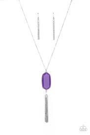 Got A Good Thing Glowing Purple Paparazzi Necklace In 2021 Purple Necklace Acrylic Gems Necklace
