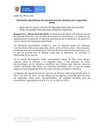 El portal web de minsalud cuando inicie la vacunación, por medio de mi vacuna también podrá saber la fecha, hora y lugar específicos en los que será vacunado. Vacunacion Covid Segunda Dosis