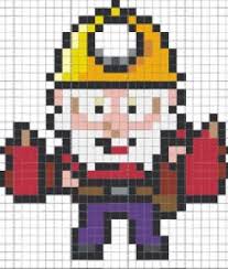 브롤스타즈 다이너 마이크 펄러비즈 도안 Brawl Stars Dynamike Perler Beads Dessin Quadrillage Coloriage Pixel Dessin Pixel