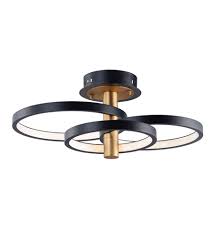 If your new light fixture doesn't match your old mount type, you'll have to remove the bracket from the junction box and change the screws. Et2 E24323 Bkgld Hoopla Led 16 Inch Black And Gold Semi Flush Mount Ceiling Light