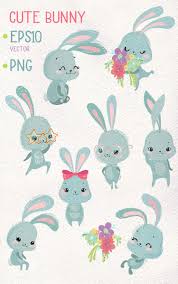 Bunny Clipart Spring Bunnies Clipart Set Sweet Clipart Etsy In 2021 Baby Bunnies Drawing Bunny Drawing Rabbit Art
