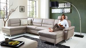 Bari Wohnlandschaft Leder Grau Multipolster