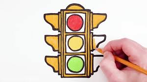آموزش نقاشی به کودکان - چراغ راهنمایی و رانندگی