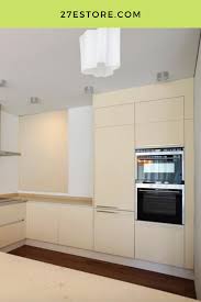 High Gloss Polyester Almond Cream Pearl In 2020 Kitchen Design Countertops Kitchen Cabinet Colors Minimalist Kitchen