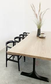 Mars Live Edge Dining Table White Ash With Metal T Legs Live Edge Dining Table Dining Table Ash Dining Tables