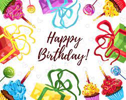 Custom birthday card, personalized birthday card, custom card for best friend, birthday card for sister, digital download, printable card. Bright Birthday Cake Gifts And Cupcake Vector Illustration Royalty Free Cliparts Vectors And Stock Illustration Image 127112799