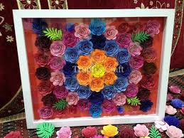 Make a pretty picture frame with mia's card craft ideas. Trupti S Craft Paper Flower Frame Home Decor Gift Wall Decor Room Decor Office Decor Any Occasion Gift