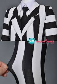 Beetlejuice Black And White Striped Suit Female Black And White Vertical Stripes Jacket Suit Costume With Tie In 2020 Beetlejuice Beetlejuice Costume Circus Costume