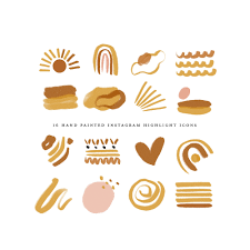 Boho Instagram Highlight Covers Story Icon Modern Abstract Watercolor  Painted Desert Summer Burnt Orange Neutral Mustard Rainbow Clipart Sun