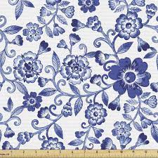Check spelling or type a new query. Buy Lunarable Floral Fabric By The Yard Swirl Flower Pattern Folk Russian Folk Cultural Petals Ornamental Image Decorative Fabric For Upholstery And Home Accents 1 Yard Azure Blue Online In Turkey B07hl36dz5