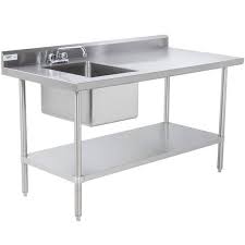 Regency 30 X 72 16 Gauge Stainless Steel Work Table With Sink Stainless Steel Work Table Stainless Steel Table Stainless Steel Prep Table