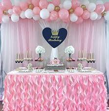 6ft Curly Willow Pink Table Skirt Lace Taffeta Table Skir Https Www Amazon Com Dp B07ph4wx9v Ref Cm Sw R Pi Awdb T In 2020 Tutu Table Skirt Tutu Table Tulle Table