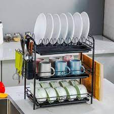 Rak piring aluminium 3 susun rak gelas 3 susun rak piring aluminium susun 3 bahan aluminium anti karat kuat rak dari kawat besi lapis karet anti jual promo rak piring susun 3 stainless 55 cm murah di. Jual Claudia Multifunctional Dish Rack 3 Susun Rak Piring Serbaguna 3 Tingkat Mh976 Terbaru Juli 2021 Blibli