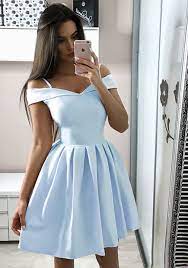 A Line Off Shoulder Short Light Blue Navy Blue Prom Dresses Short Blue Graduation Homecoming Dresses Prom Dresses Short Blue Cheap Homecoming Dresses Light Blue Prom Dress