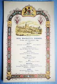 Fine Antique Queen Victoria Kaiser Wilhelm Royal Dinner Menu Windsor Castle 1899 Birthday Menu Queen Victoria Birthday Menu Cards