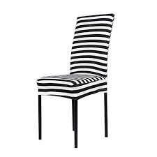 Black And White Dining Chair Covers Qianle Spandex Slipcover Elastic Seat Covers Dining Chaircovers Black And White Stripes Review White Dining Chairs Dining Chair Slipcovers Striped Dining Chairs