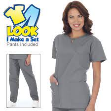 We're all about designing happiness. 7801 Ladies Heart Pocket Scrub Set 2 Pocket Top Cargo Pant At Scrubin Com