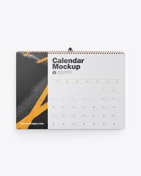 This psd freebie is a totally beautiful searching april desk calendar mockup so as to brighten your day on every occasion you take a look at it. Matte Wall Calendar W Pin Mockup In Stationery Mockups On Yellow Images Object Mockups