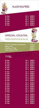 Kaffee/tee espresso café crème tee diverse. Bar Und Getrankekarte Vorlage Einlegeblatter 105x297mm Selbstdrucken