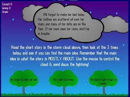 Main Idea Students Read The Story In The Storm Cloud Then Strike The Tree Containing The Mai Elementary Reading Reading Skills Online Reading Comprehension