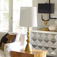 Zeefo usb table lamp, gray square fabric shade bedside table lamp with two ac outlet what are top rated used jonathan adler lamps to buy on the market? Jonathan Adler Harlequin Table Lamp Polished Nickel Clayton Gray Home
