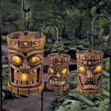Solar Tiki Path Lights Set Of 3 Tiki Lights Tiki Decor Tiki Bar