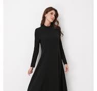 Black Knit Flowy Midi Dress