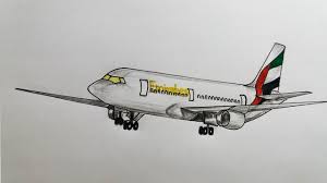 This tutorial has realistic details that will make any plane look authentic. Emirates Plane Drawing Landing View Easy Drawing Of Aeroplane Step By Step Youtube