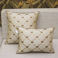 Europe 45 Amp Quot 50 Amp Quot Embroidered Grid Pillows Luxury Stripe Elegant Home Sofa Car Cushion Pillows Not In 2020 Silk Decorative Pillows Pillows Home Decor