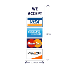 Get it as soon as fri, jan 29. We Accept Credit Cards Amex Visa Mastercard Discover Decals Sticker Logo Sign For Stores Businesses 2 75 X 8 Walmart Com Walmart Com