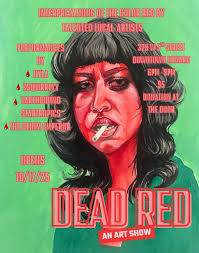 Resident artist, David Idell, with his finished pet portrait. David has a  unique cubist style and palette of colors he uses to create his works of  art. Come check out his work