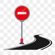 Red Road Sign Black Road Winding Road White Reflective Strip Road Clipart Hand Drawn Traffic Illustration Cartoon Illustration Png And Vector With Transparen Winding Road How To Draw Hands Road Signs