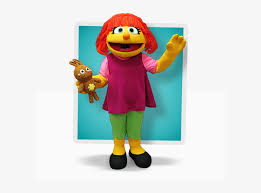 He is a blue alien with spots who appears from an unknown galaxy. Exploring Outer Space With Elmo Julia Sesame Street Beaches Transparent Png 594x526 Free Download On Nicepng