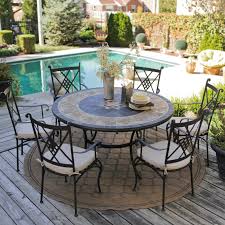 See more ideas about patio furniture, patio, furniture. Palazetto Strada 60 Inch Round Mosaic Dining Set Seats 6 Patio Table Set Round Patio Table Patio