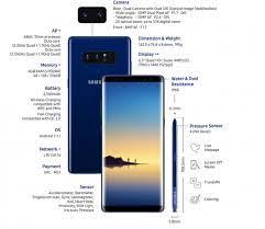 Tspn1 Samsung Galaxy Note8 Specifications And Features Samsung Galaxy Samsung Samsung Galaxy Note 8